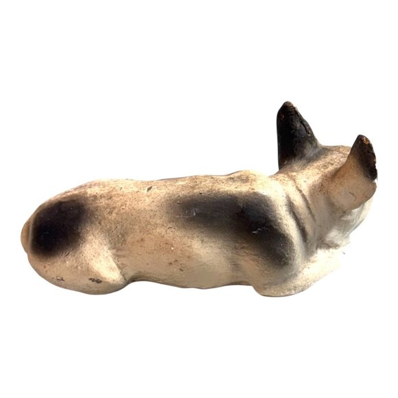 Vintage Miniature French Bulldog Figurine Sculpture Frenchie White Black Dog SEE - Picture 3 of 10